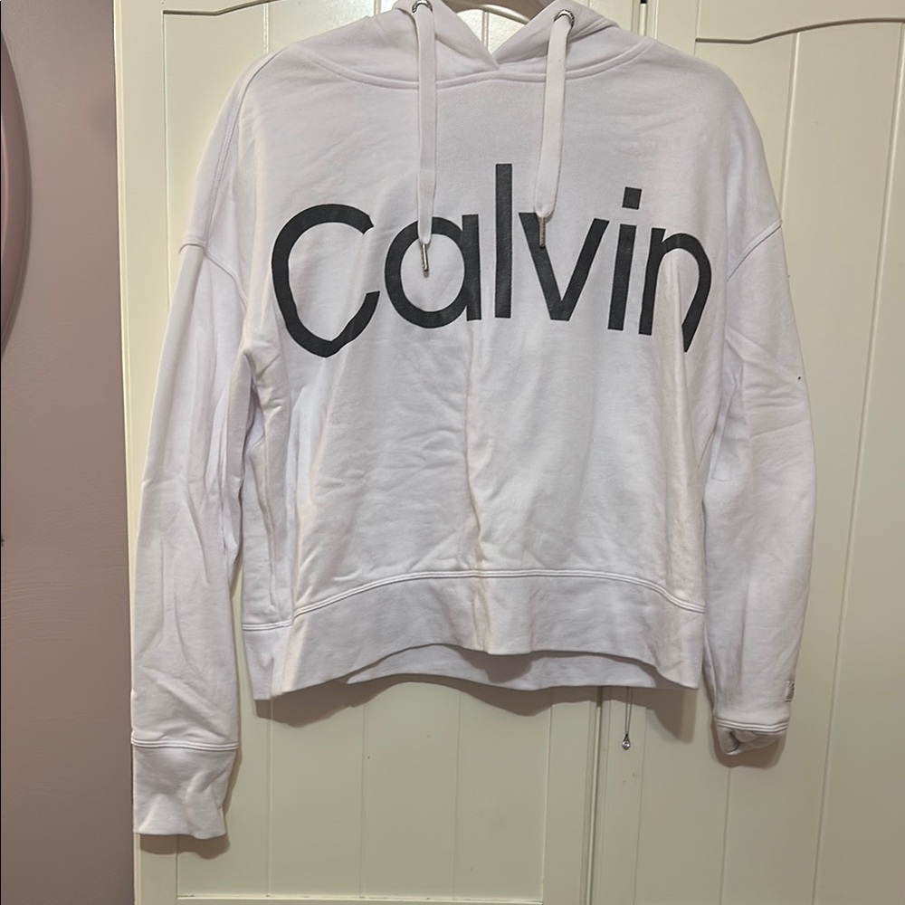 Calvin Klein White Sweater with Bold Logo